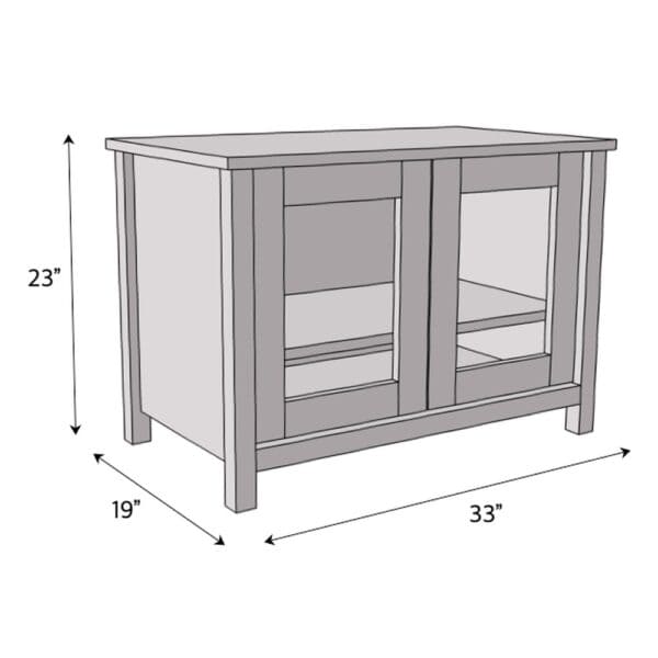nightstand with cane doors dimensions