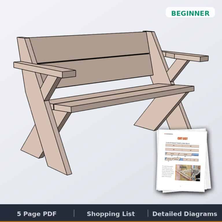 od bench 4 2x8s w arms cover