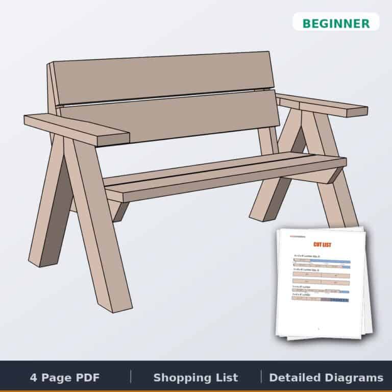 od bench a 4x4s cover