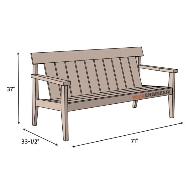od bench english garden dimensions