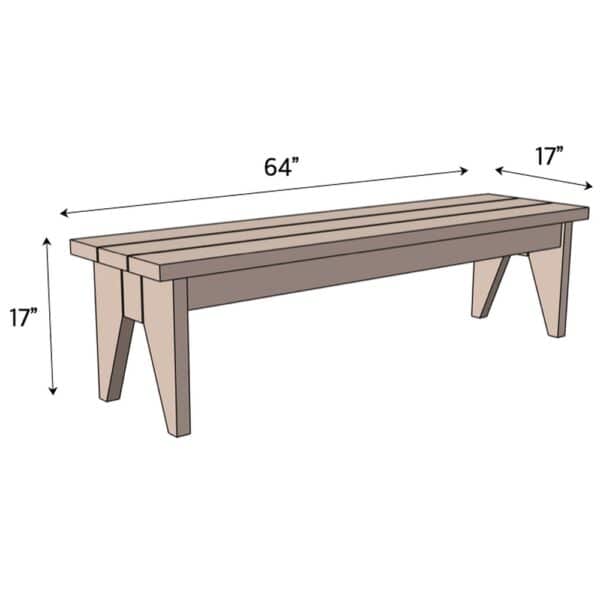 outdoor bench dimensions