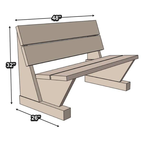 outdoor bench lowboy dimensions