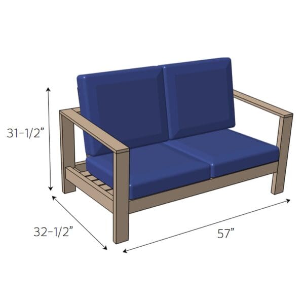 outdoor loveseat dimensions