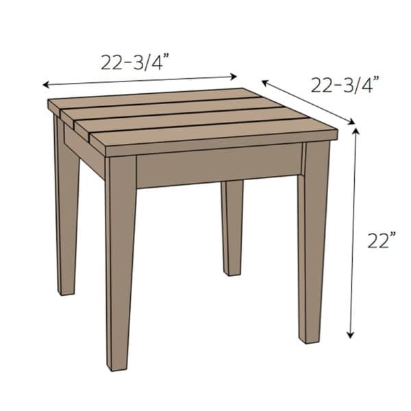 outdoor side table dimensions