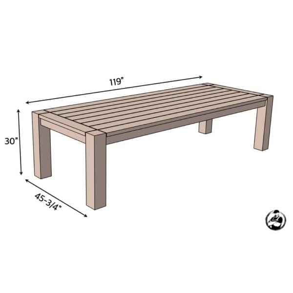 outdoor table 6x6 dimensions