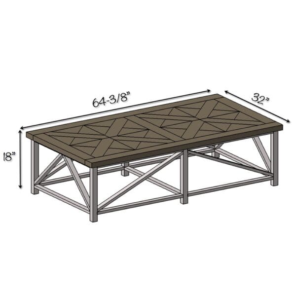 parquet coffee table dimensions
