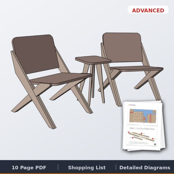 plywood chairs and side table cover