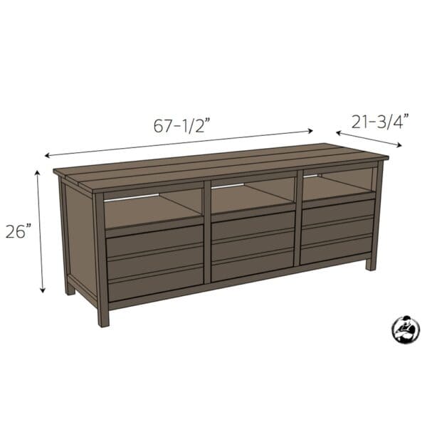 printmakers media console dimensions