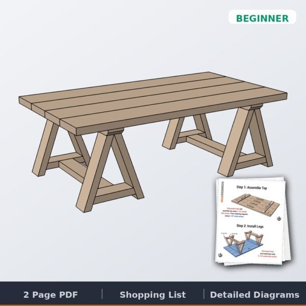 sawhorse coffee table cover
