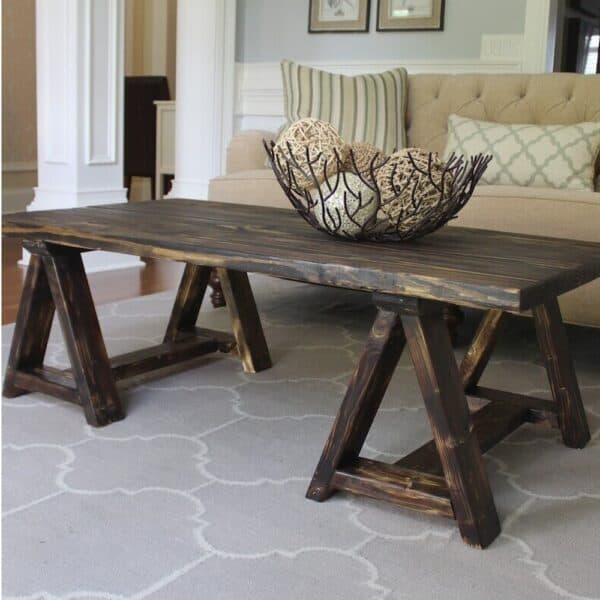 sawhorse coffee table gallery 1
