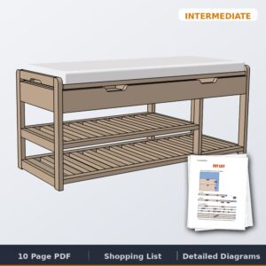 shoe bench with storage top cover