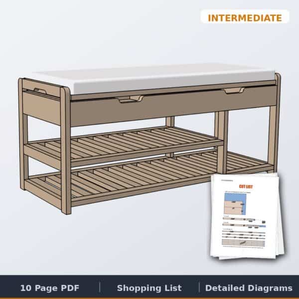 shoe bench with storage top cover