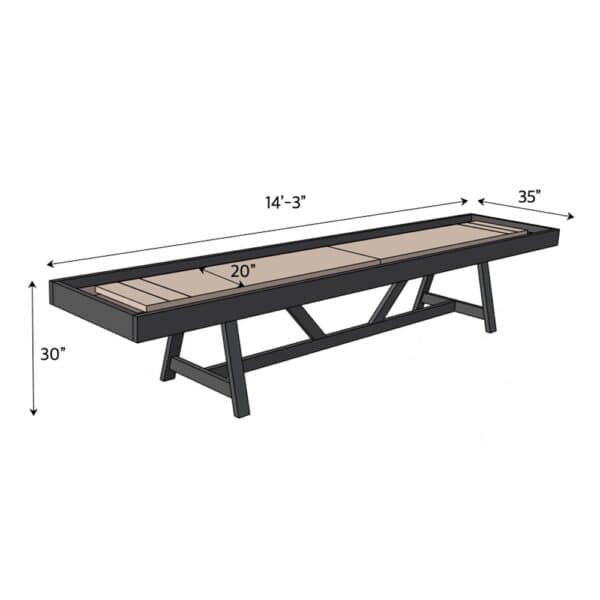 shuffleboard dimensions