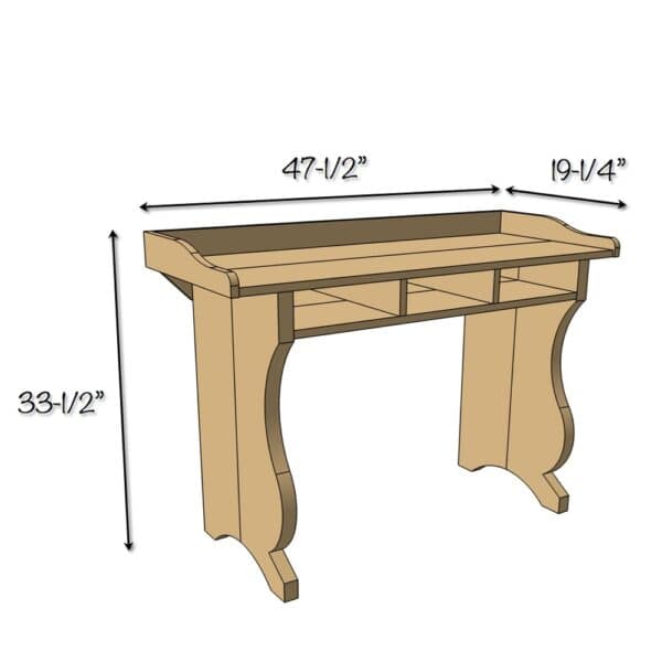 sicily desk dimensions