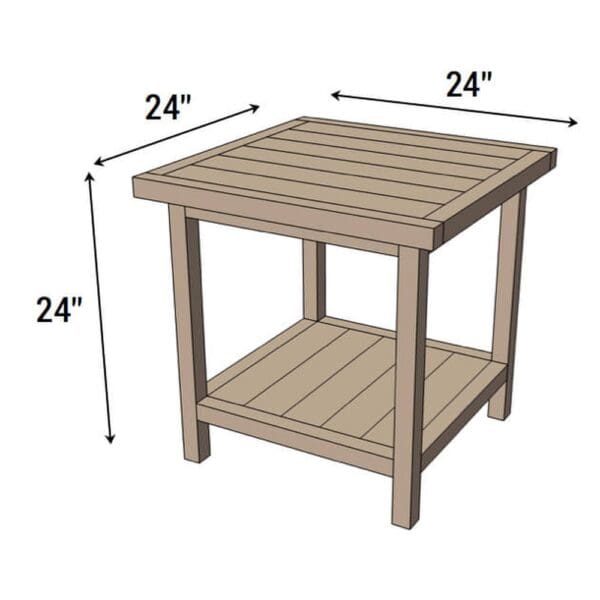 simple squabedside table dimensions