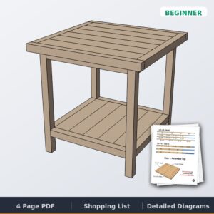 simple square bedside table cover