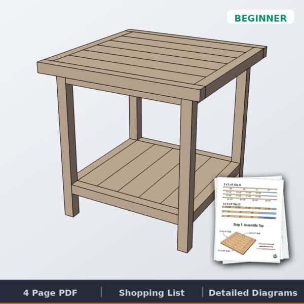 simple square bedside table cover
