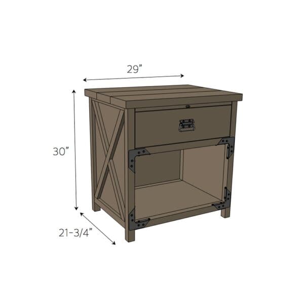 simpson nightstand dimensions