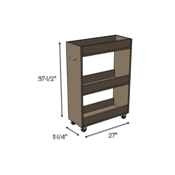 slim storage cart dimensions
