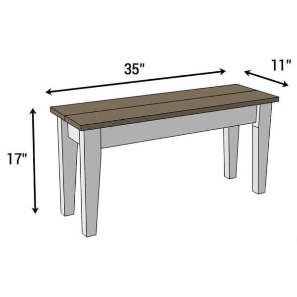 small entry bench dimensions