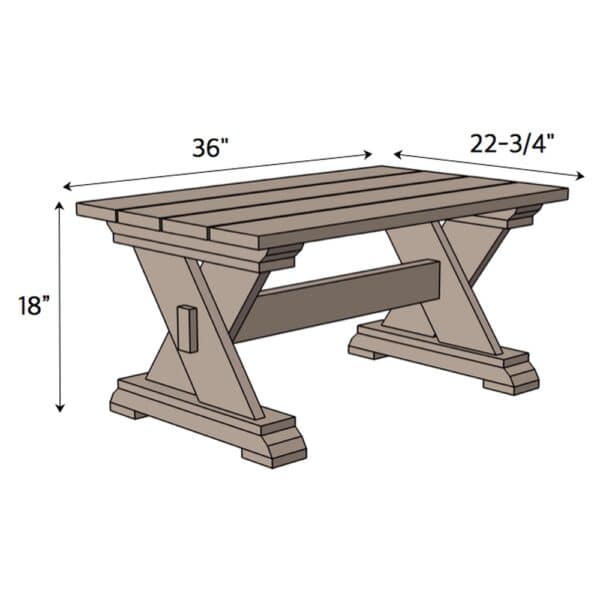 small outdoor coffee table dimensions