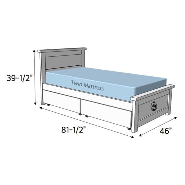 storage bed twin dimensions