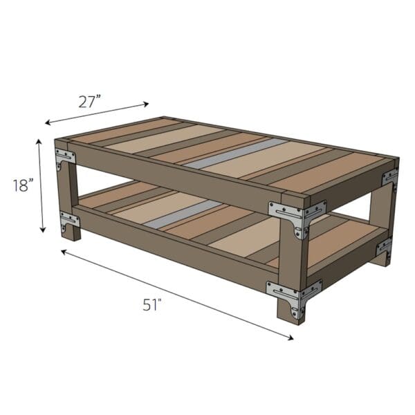 strongtie coffee table dimensions
