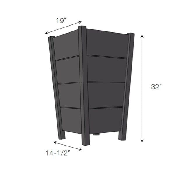 tapered planter dimensions