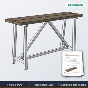 truss console table cover