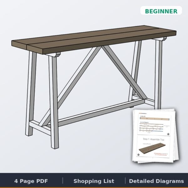 truss console table cover