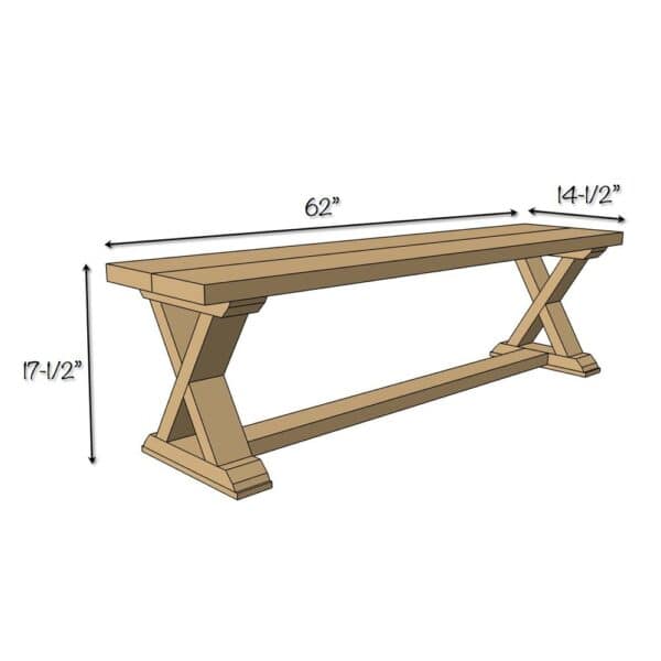 x brace bench dimensions