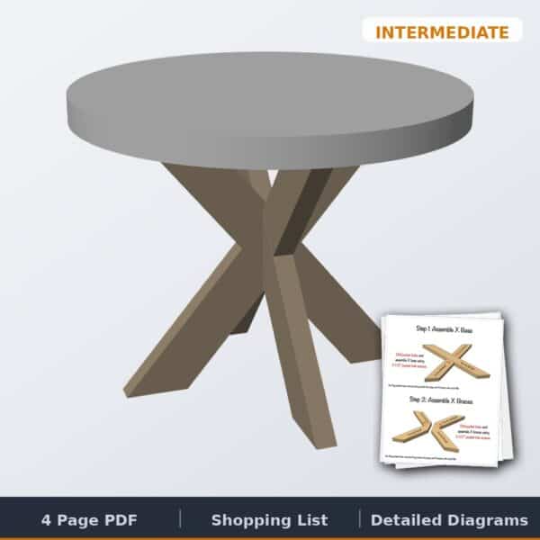 x brace concrete side table cover
