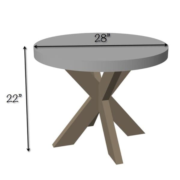 x brace concrete side table dimensions