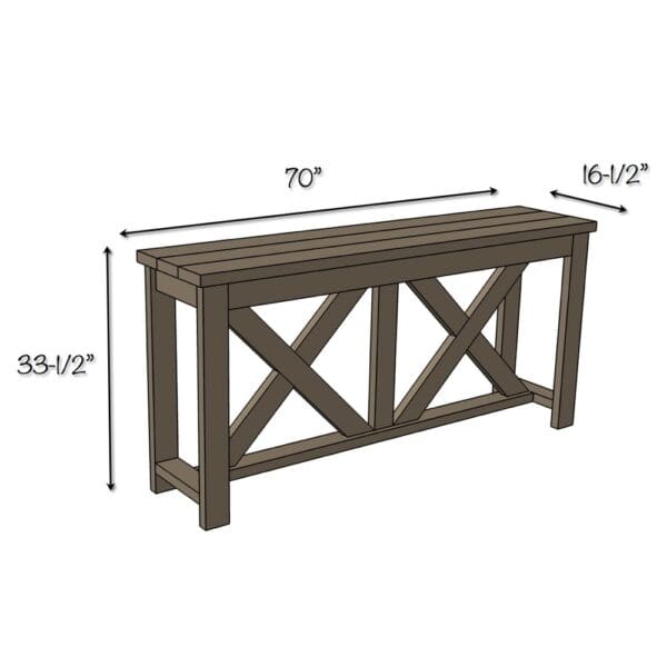 x brace console dimensions