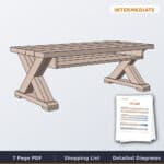 X-Leg Coffee Table with Shelf