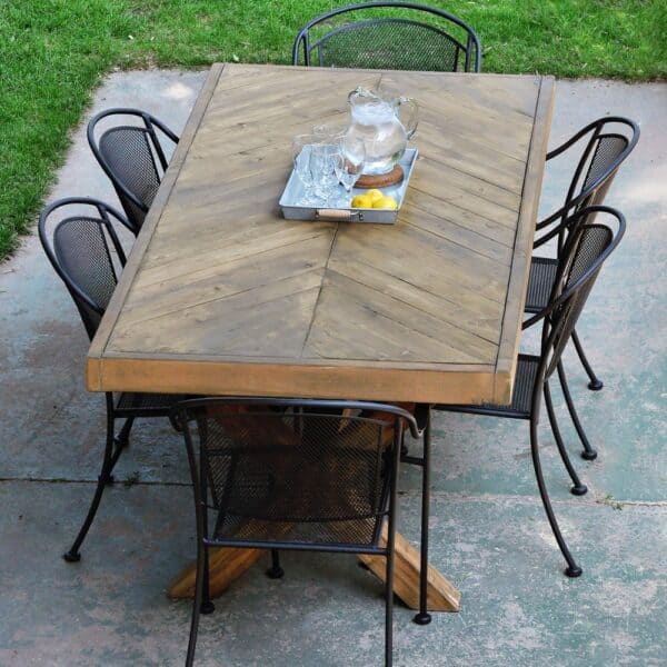 x leg herringbone table gallery 2