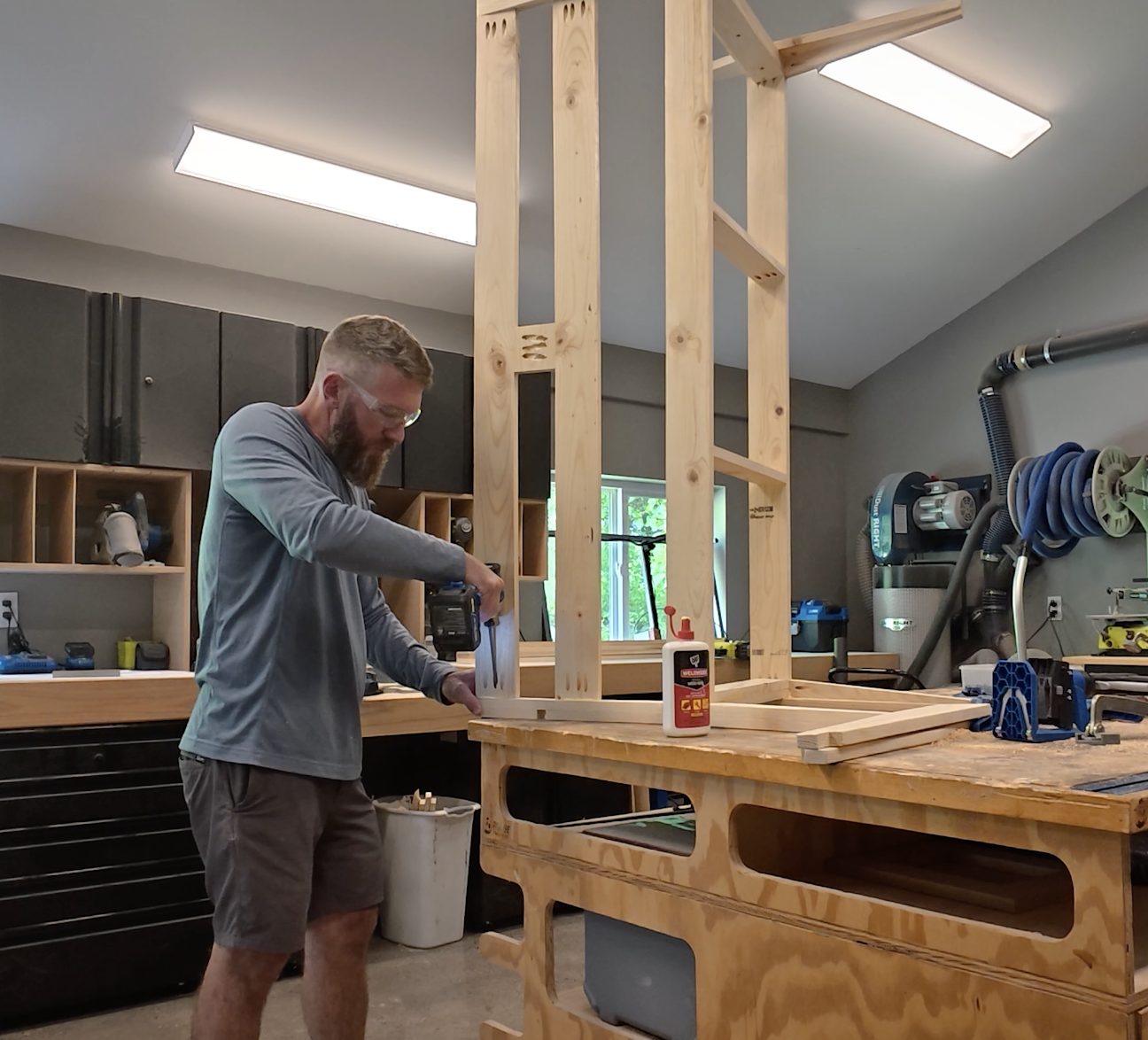 Installing the back of the garden bench