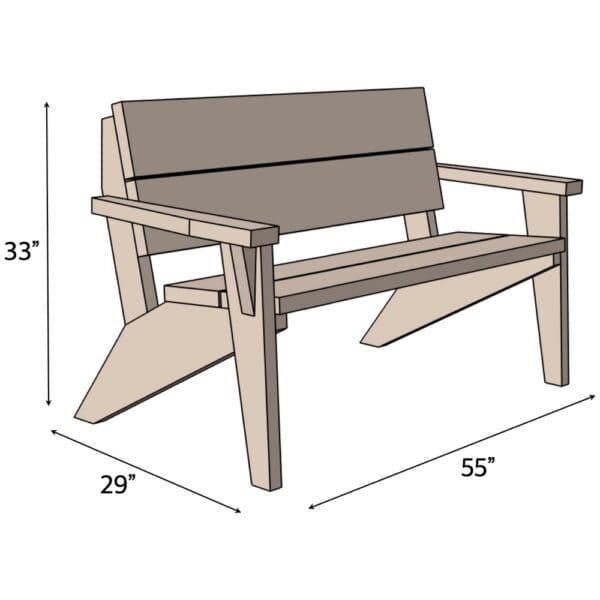 modern outdoor bench plans dimensions imp