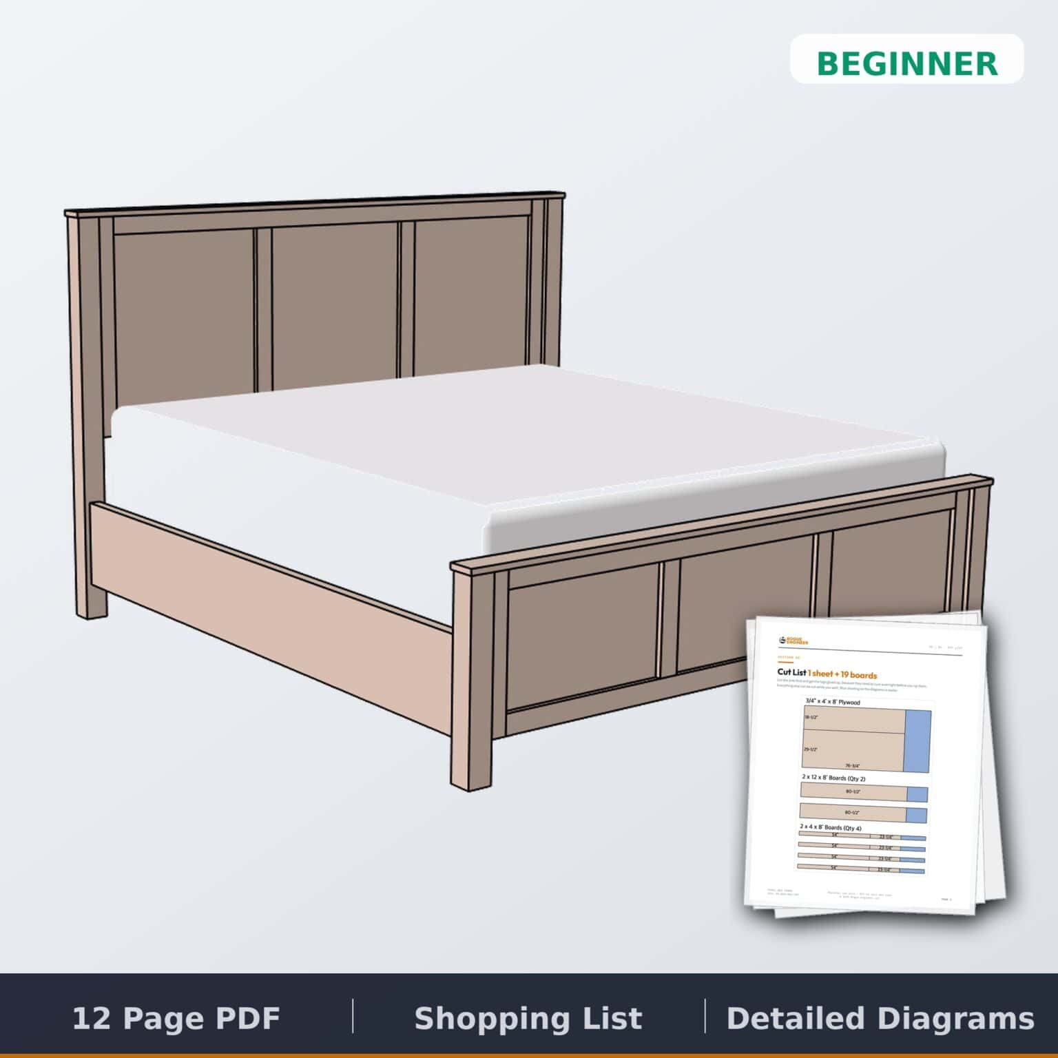 diy bed frame plans cover 2k
