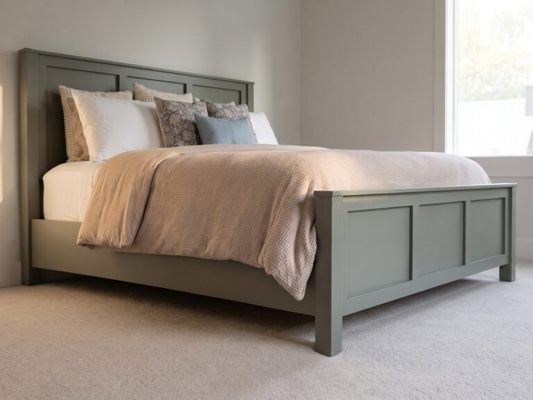 DIY wood bed frame with headboard and footboard, king size