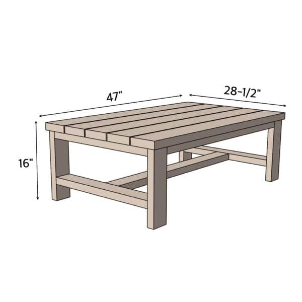 Easy Outdoor Coffee Table dimensions