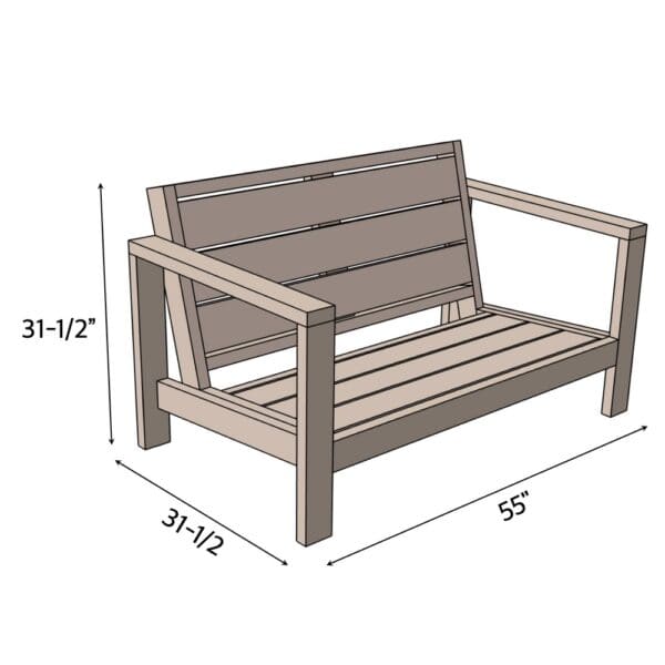 Easy Outdoor Loveseat dimensions