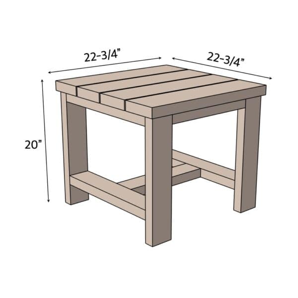 Easy Outdoor Side Table dimensions