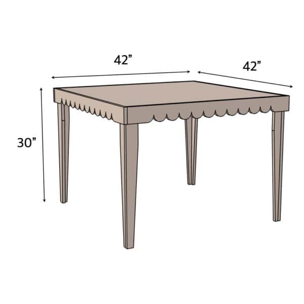 Folding Mahjong Table dimensions: 42 inches square, 30 inches tall