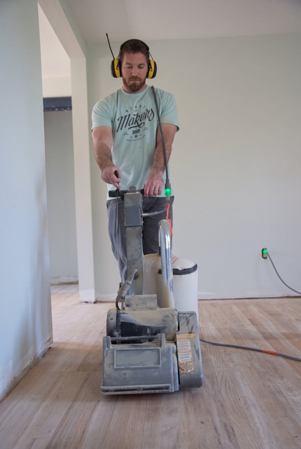 Third pass at 100 grit with the drum sander