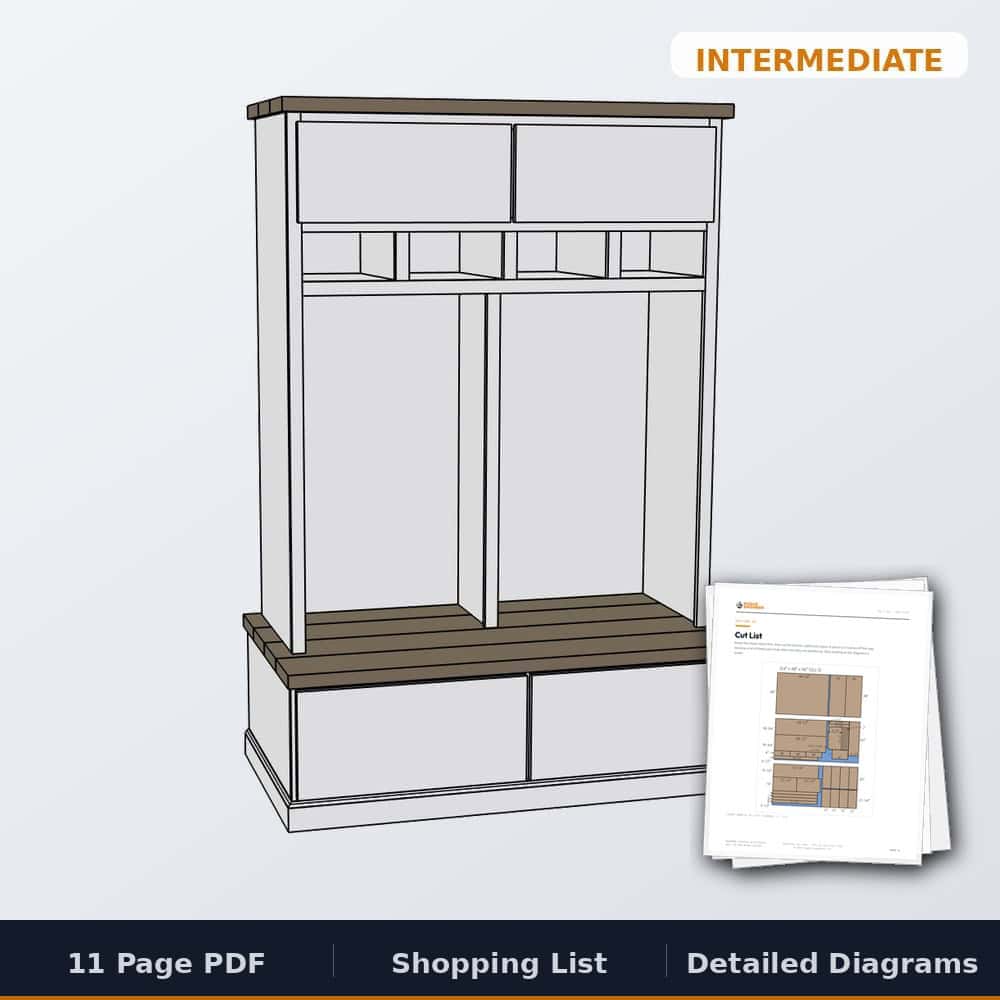 Mud Room Locker printable plan PDF cover